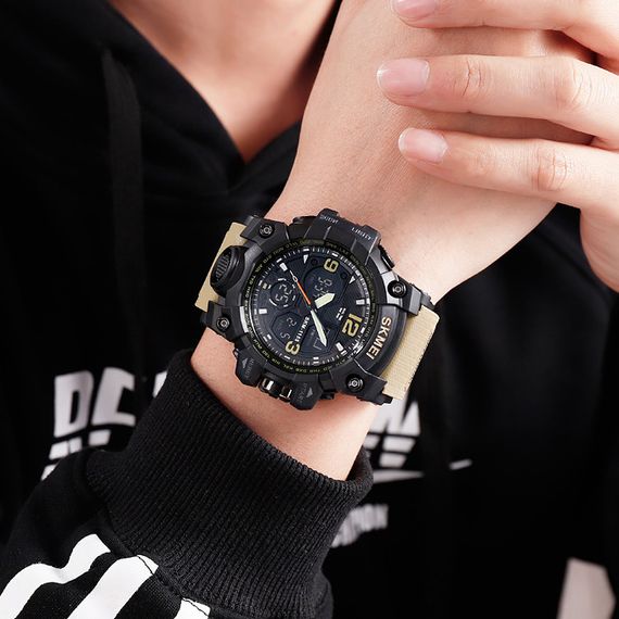 Чоловічий годинник Skmei 1155 Black-Khaki | Зображення 3