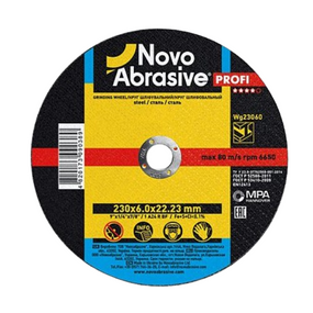 Круг зачистний для металу d230мм*6*22,23мм 14A NovoAbrasive