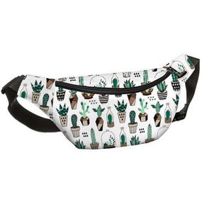 Сумка на пояс бананка Bumbag Кактусы 27x16 см (BB_18J034_BL_BL)