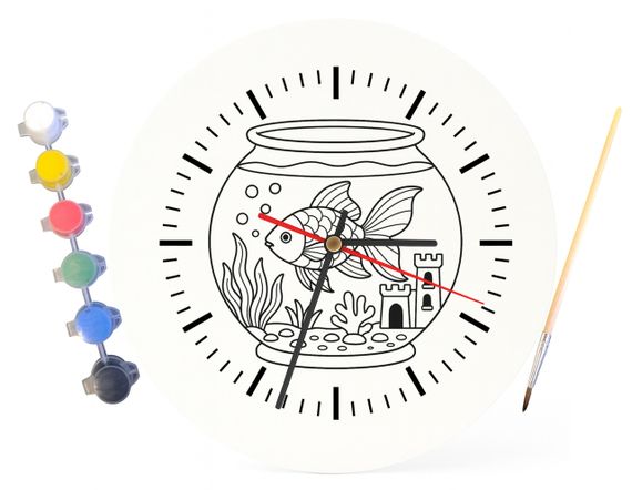 Детский набор для творчества часы раскраска Золотая рыбка 30 см (Г0050) | Зображення 3