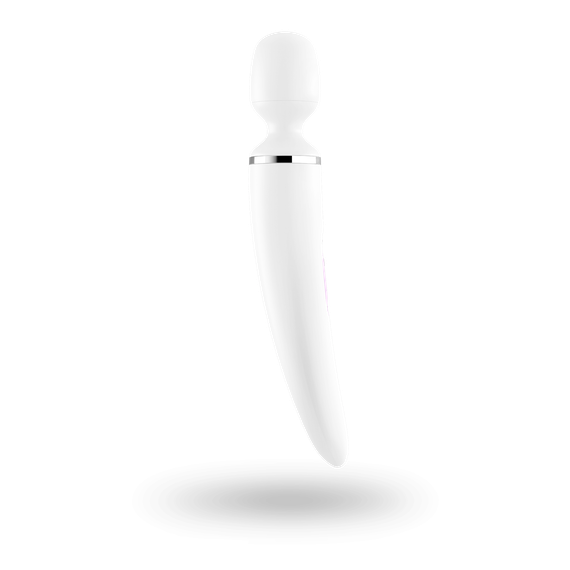 Вібромасажер Satisfyer Wand-er Woman (White/Chrome), водонепроникний, потужний, розмір XXL | Зображення 2