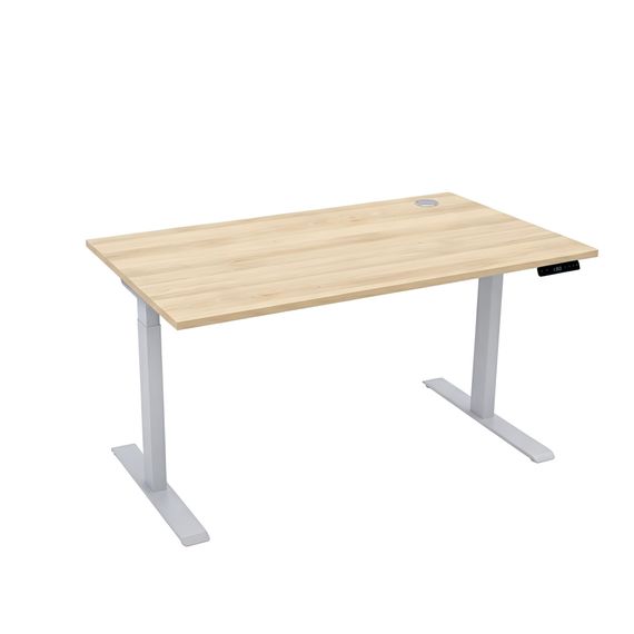 Стіл з електричним регулюванням висоти, двомоторний, 2-ступеневий, з однією заглушкою, сірий каркас, 1400х700х718-1223 мм | Зображення 7