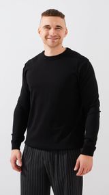 Джемпер однотонний чоловічий GENUA G01205-0002 6XL Чорний shop (2000999503436)