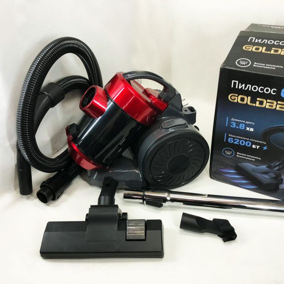 Пилосос вакуумний з контейнером для збирання пилу на 3 л GOLDBERG GB-9903 6200 Вт Потужний. Колір: червоний | Зображення 6