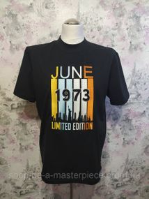 Футболка чоловіча трикотажна чорний з вишивкою 1973 подарунок  52