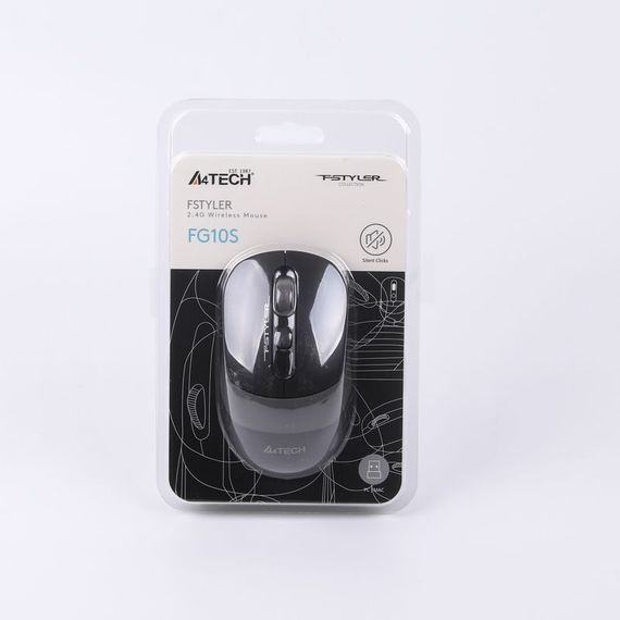Миша бездротова A4Tech Fstyler FG10S (Grey), безшумна, USB, колір чорний+сірий | Зображення 5