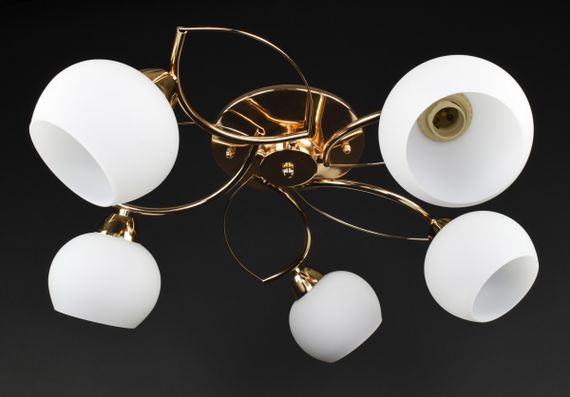 Люстра стельова на 5 лампочок 27302 Золото 22х55х55 см.