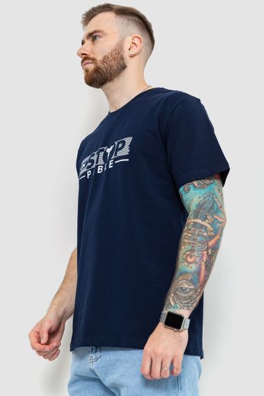 Футболка чоловіча батал, колір темно-синій, 208R014 | Зображення 2