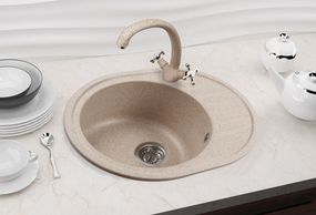 Каменная мойка Ventolux MONICA (BROWN SAND) 620x500x200
