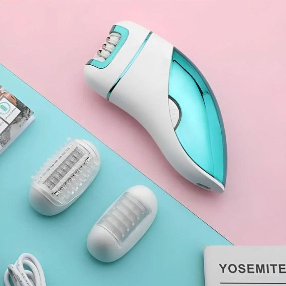 Аккумуляторный женский эпилятор 3в1 для тела и ног, с USB, VGR V-731 / Беспроводной депилятор с насадками | Зображення 4