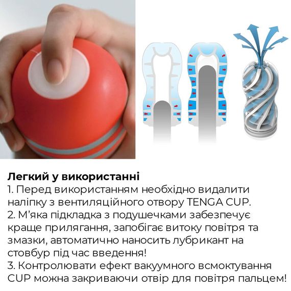 Мастурбатор Tenga Air Cushion Cup (24 повітряні камери всередині) | Зображення 4
