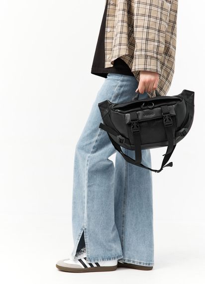 Велика жіноча поясна сумка бананка Sambag DynamicDart чорна 38 × 21 × 7 см (80411101) | Зображення 3