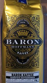 Кава в зернах Baron Hoffmann Kaffee, 1 кг, Німеччина, купаж зерен кави робусти та арабіки середнього обсмажування