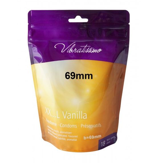 Презервативи - Vibratissimo XX ... L Vanilla, 69 мм, 18 шт. Sex Aura | Зображення 1