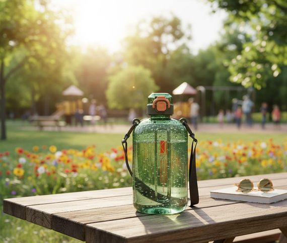Спортивна пляшка для води SPORT (750 мл) — BPA-free пластик, зелена | Зображення 3