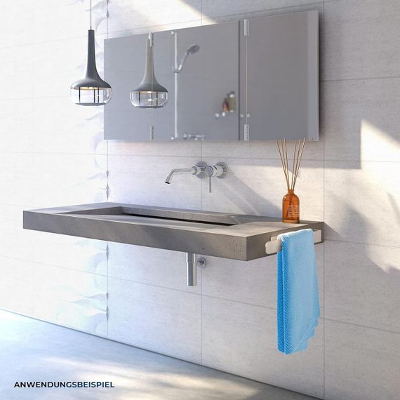 Тримач для рушників самоклеючий настінний 36 см до 10 кг, сріблястий для ванної та кухні нержавіюча сталь з клейкими смужками | Зображення 5