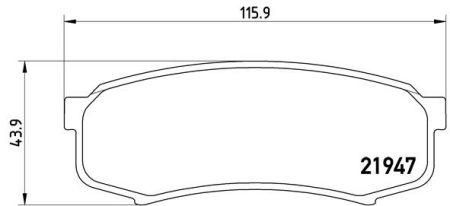 Гальмівні колодки дискові, задня вісь BREMBO, P83024 | Зображення 1
