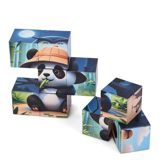 Дитячий магнітний кубік-пазл "Дикі тварини" CL325-2, 3 х 3 | Зображення 1