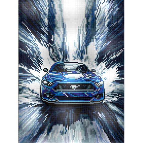 Алмазна мозаїка "Синій мустанг" ©art_selena_ua AMO8249, 30х40 см