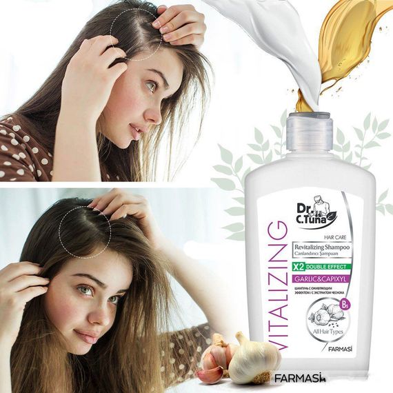 Шампунь против выпадения волос с экстрактом чеснока Farmasi  Vitalizing 225 мл | Зображення 5