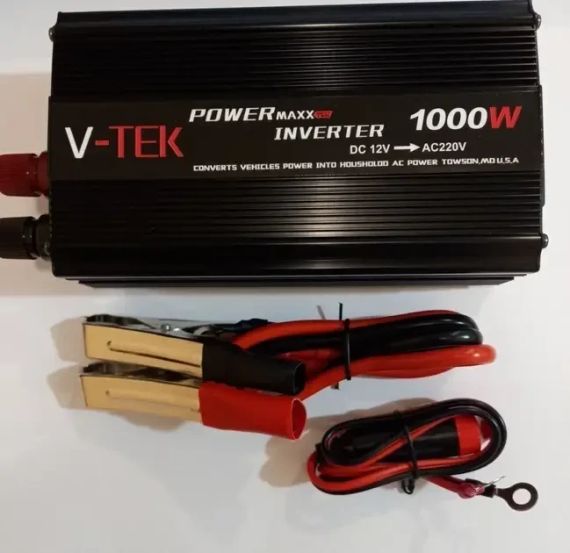 Перетворювач напруги автомобільний V-TEK Power Maxx-SSK1000W, інвертор 12/220В, USB, охолодження Чорний | Зображення 4