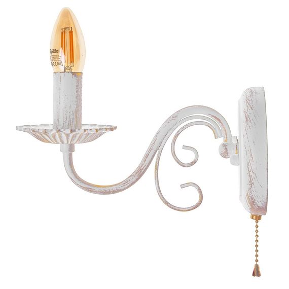 Бра настенное накладное классическое BKL-666W/1 E14 WH+G | Зображення 2