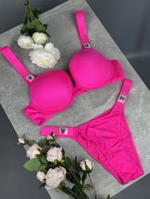 Комплект Victoria's Secret 8073 Push-Up Bra неоновий