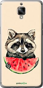 Чохол на OnePlus 3T Єнотик з кавуном "4605u-1617-2448"