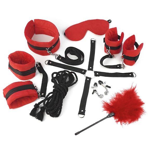 BDSM-набір Art of Sex – Soft Touch BDSM Set, червоний, 9 предметів | Зображення 3