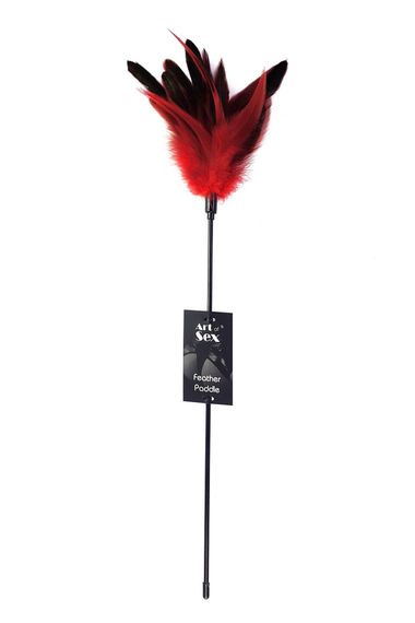 Щекоталка Art of Sex Feather Paddle перо молодого петуха, Красный