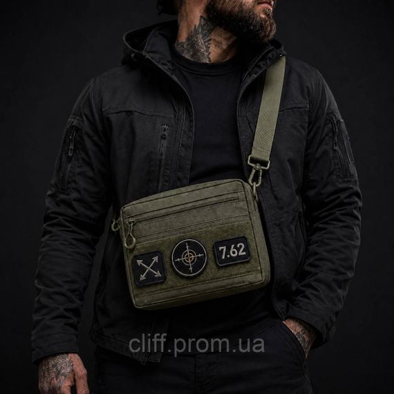 Чоловіча тактична сумка EDC Cordura 600D, сумка для патчів 25×20×5,5 см хакі | Зображення 8