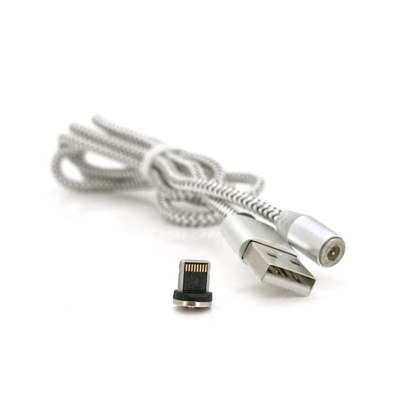Магнитный кабель PiPo USB 2.0/Lighting, 1m, 2А, тканевая оплетка, бронированный