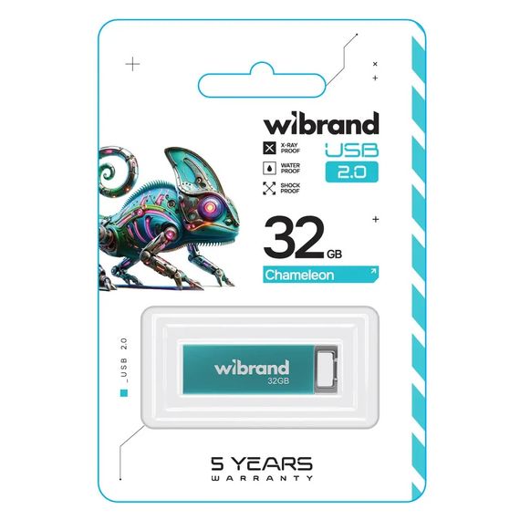 USB флеш накопичувач Wibrand 32GB Chameleon Light Blue USB 2.0 (WI2.0/CH32U6LU) | Зображення 1