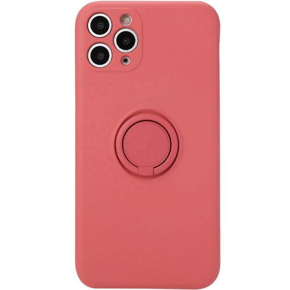 Чохол TPU Candy Ring Full Camera для Apple iPhone 12 Pro (6.1") Кольцо-держатель, Червоний/Camellia