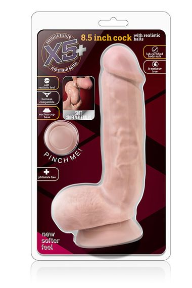 Фалоімітатор X5PLUS 8.5 INCH COCK WITH REALISTIC BALLS, Flesh, 15см -6дюйм. | Зображення 1