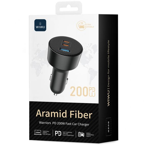 АЗУ WIWU CC026 Warriors PD200W+QC3.0 (1USB-A/2C) Black | Зображення 1