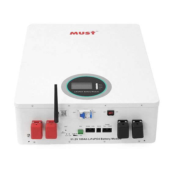 Акумуляторна батарея Must LiFePO4 LP16-48100 51.2V 100Ah, 5,12kWh, BMS100A@16S, CAN2.0/RS232/RS485, 6000 cycles, 625x442x177,44kg | Зображення 1