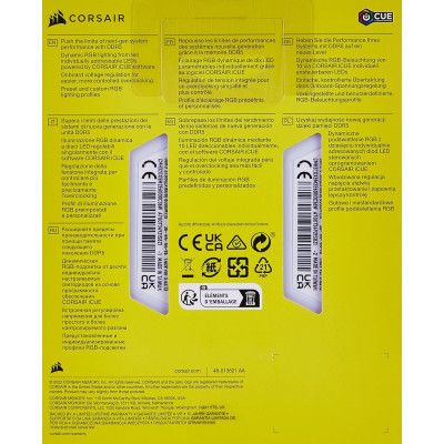 Модуль памяти для компьютера DDR5 32GB (2x16GB) 6000 MHz Vengeance RGB White Corsair (CMH32GX5M2E6000C36W) | Зображення 4