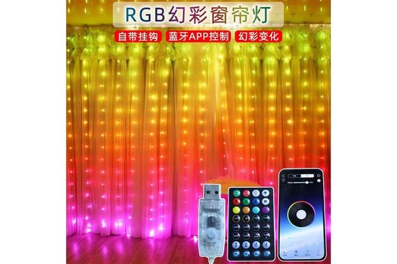 Гірлянда-штора з дистанційним керуванням через APP, Bluetooth, USB, XPRO SFK-06 3*3 (44877-16902_900) | Зображення 2
