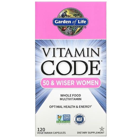 Витаминно-минеральный комплекс для женщин Garden of Life Vitamin Code 50 & Wiser Women 120 Veg Caps