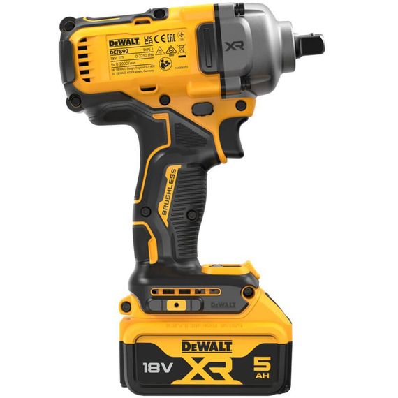 Гайковерт ударний акумуляторний безщітковий 1084Нм DeWALT DCF892P2T | Зображення 3