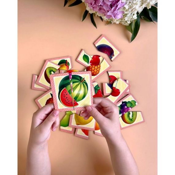 Настольная развивающая игра-пазл "Фрукты" Ubumblebees (ПСФ075) PSF075, 12 картинок-половин | Зображення 2