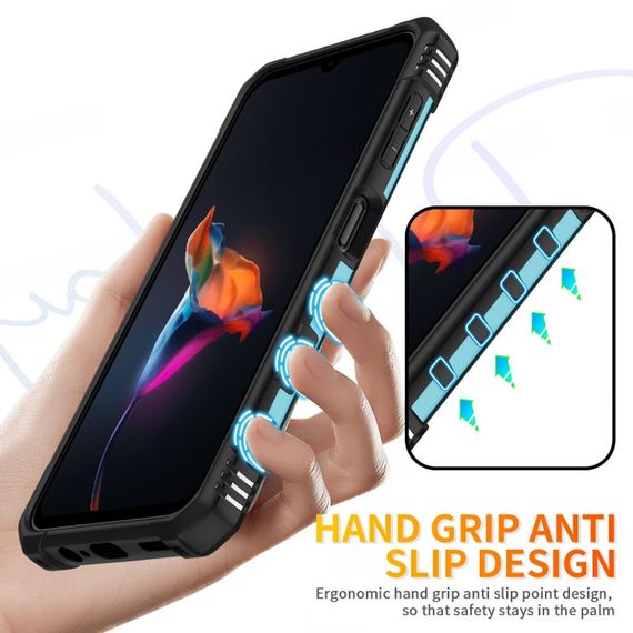 Ударопрочный чехол Pathfinder Ring для Samsung Galaxy A34 5G TPU+PC, Кольцо-держатель, Голубой / Light Blue | Зображення 1