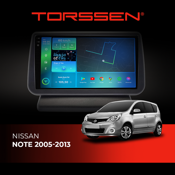 Штатна магнітола Torssen 2K Nissan Note 2005-2013 F9432 4G Carplay DSP