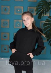 Толстовка цвет черный размер 128 FI_004278