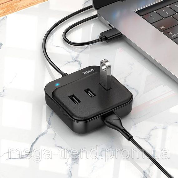 Hub адаптер Hoco Easy 4-in-1 converter HB31 (USB to USB2.0*4) (L = 1.2 M) | Зображення 2