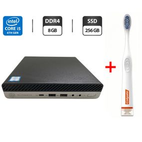 Неттоп HP HP EliteDesk 800 G3 USFF / Intel Core i5-6500T (4 ядра по 2.5 - 3.1 GHz) / 8 GB DDR4 / 256 GB SSD / Intel UHD Graphics 530 / Wi-Fi / Блок живлення б/в + Подарунок Розумна інтерактивна зубна щітка Colgate Connect M1 / Bluetooth