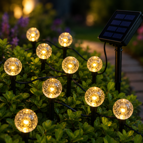 Садовый светильник garden light с солнечной панелью / Шаровидные фонари для сада с пузырьками Solar / Светодиодная LED-гирлянда для сада