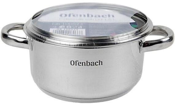 Каструля індукційна Ofenbach Casserole із нержавіючої сталі 1.5л зі скляною кришкою | Зображення 6