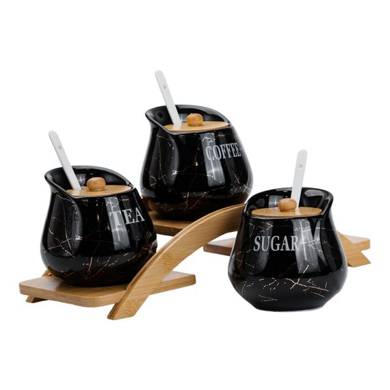 Набор для сыпучих продуктов фарфоровый 3 шт по 500 мл HP1244 | Зображення 3